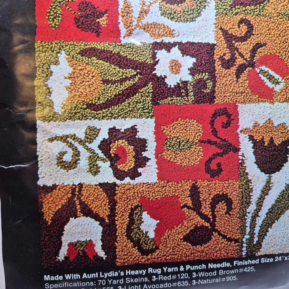 Aunt Lydia's PATCHWORK COLONIAL Printed Canvas Rug Pattern #204 OPEN BAG